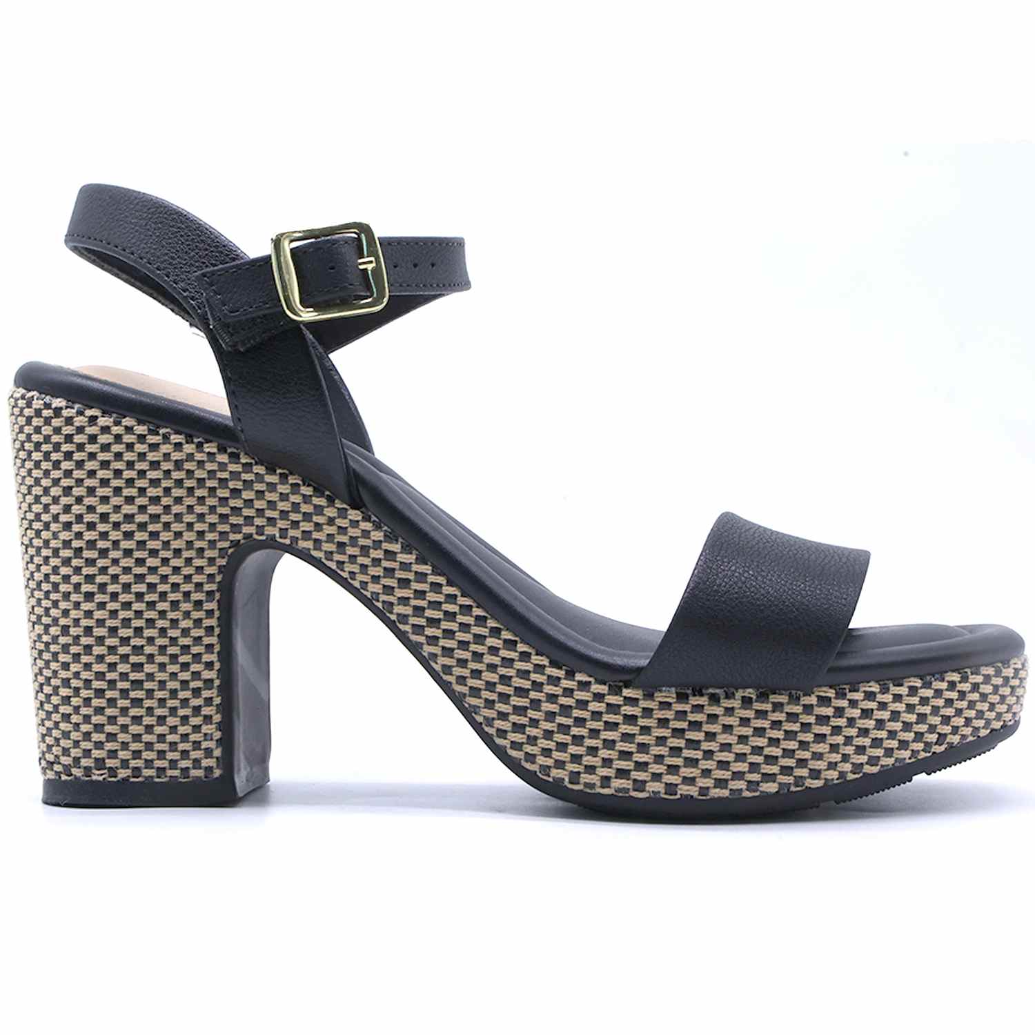 BR Comfy Platform Black Sandals