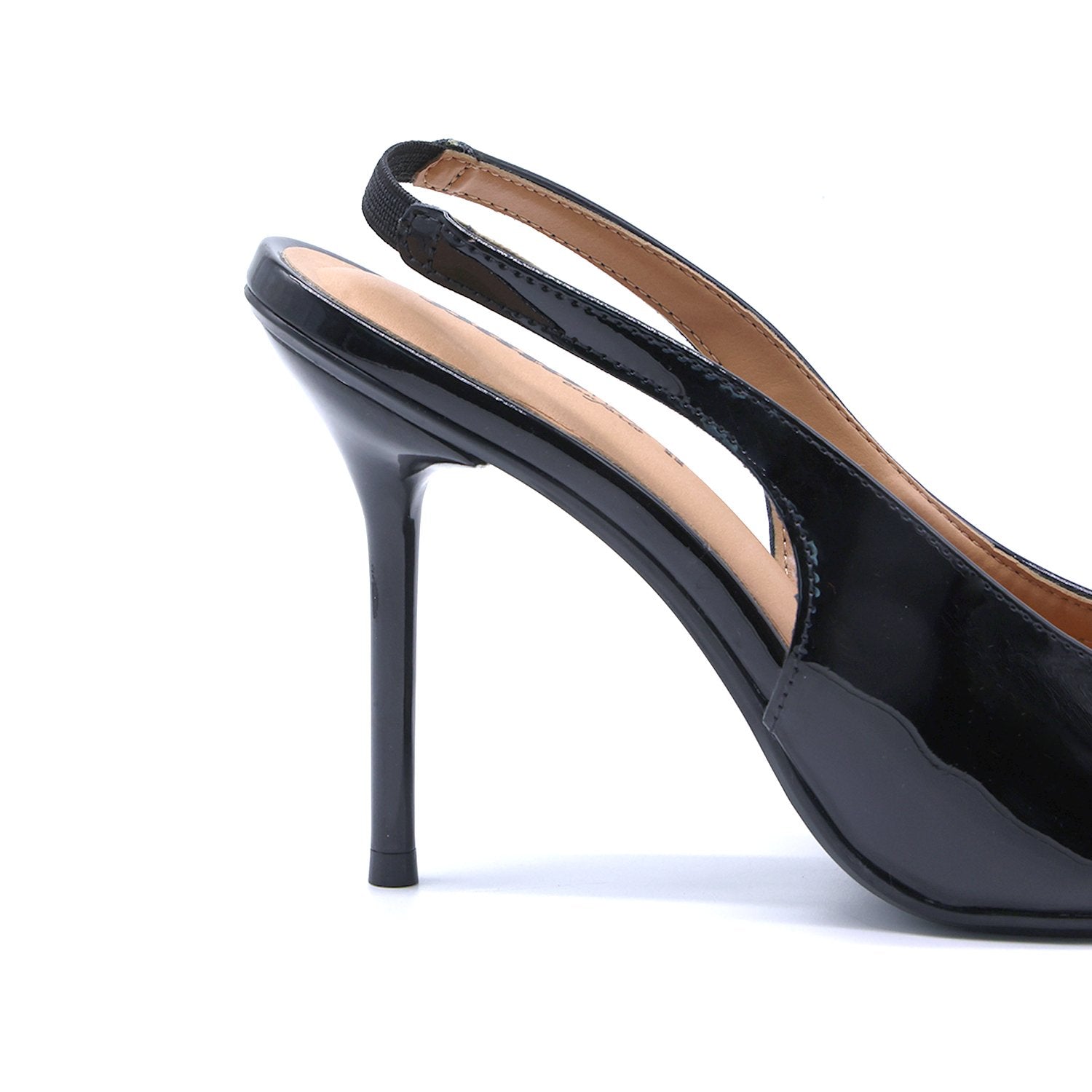 BR Black High Heel Peep-Toe Sandal