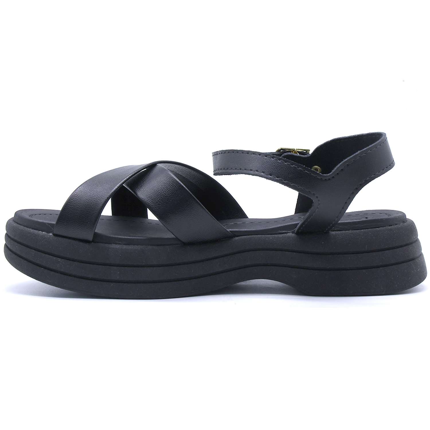 BR Chunky Black Crossover Sandals