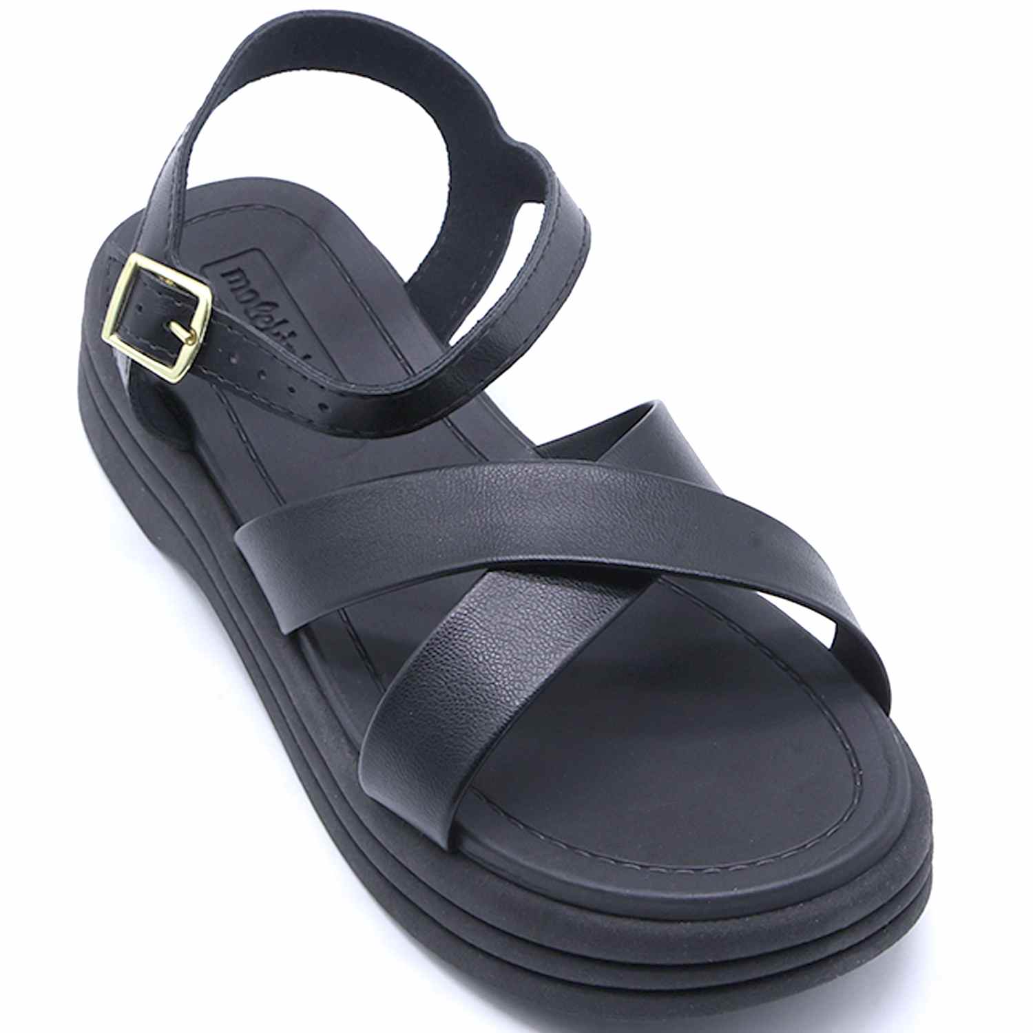 BR Chunky Black Crossover Sandals