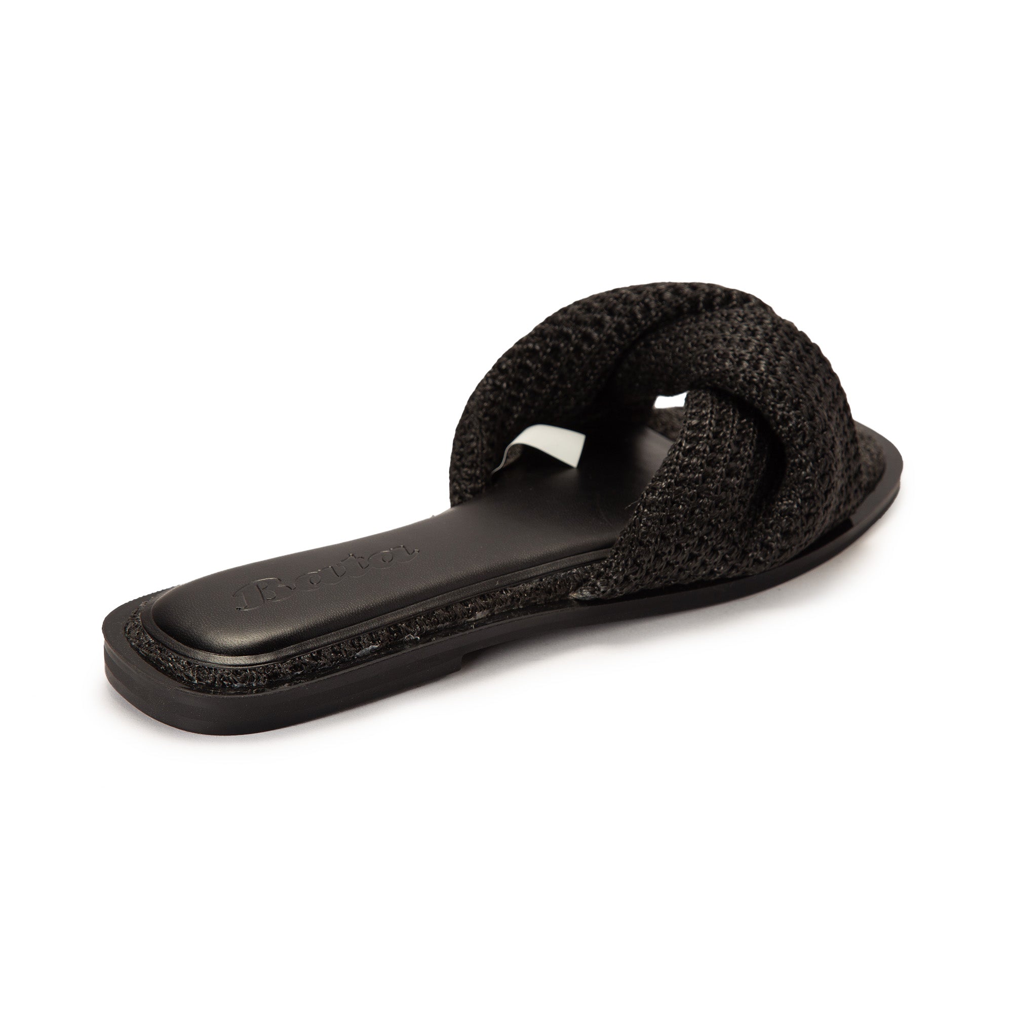 Woven Black Slides