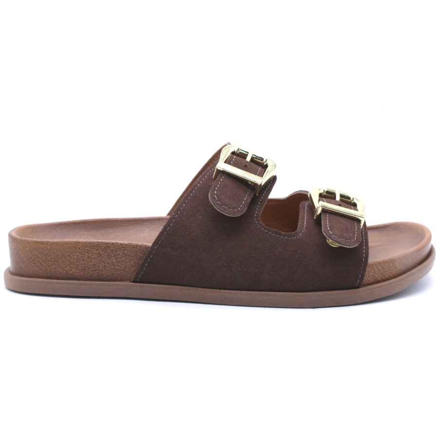 BR Brown Suede Slides