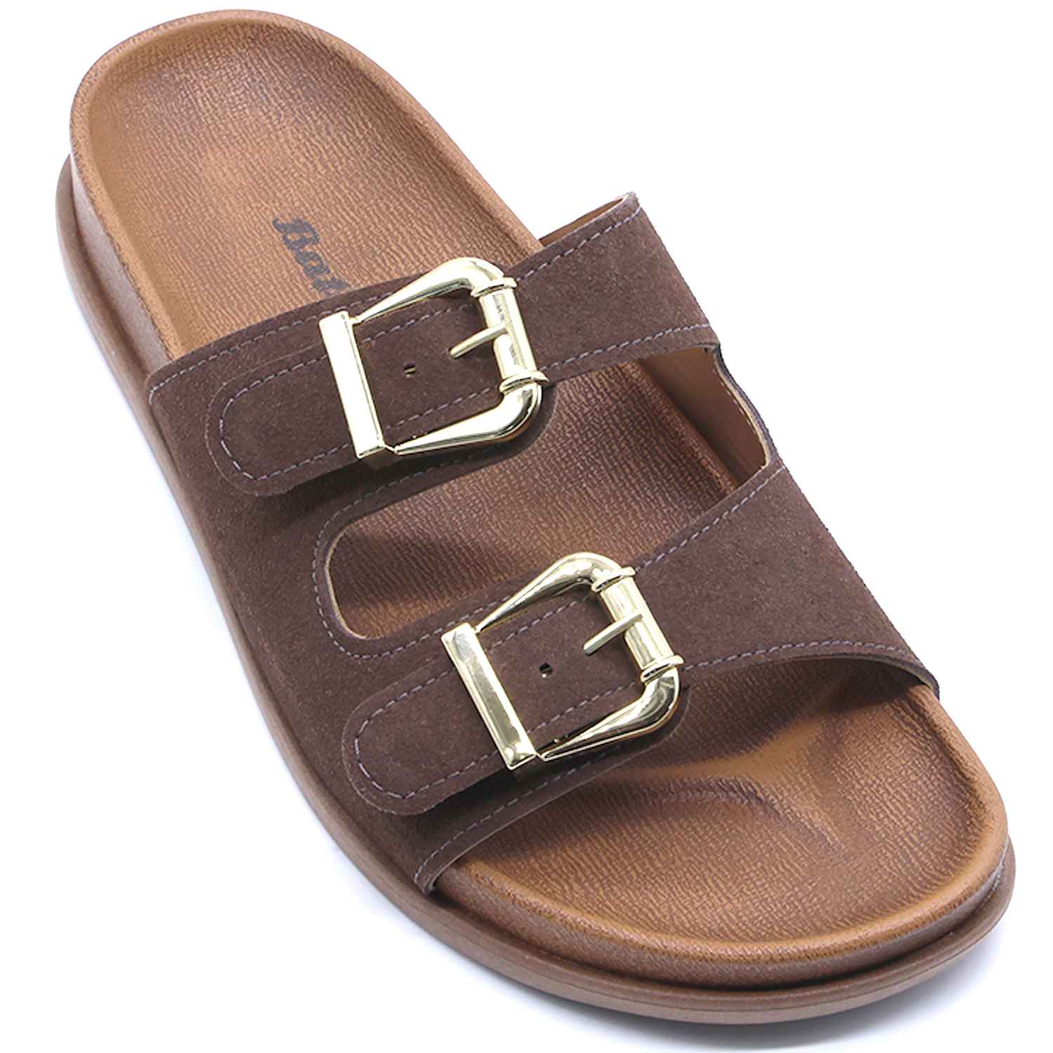 BR Brown Suede Slides