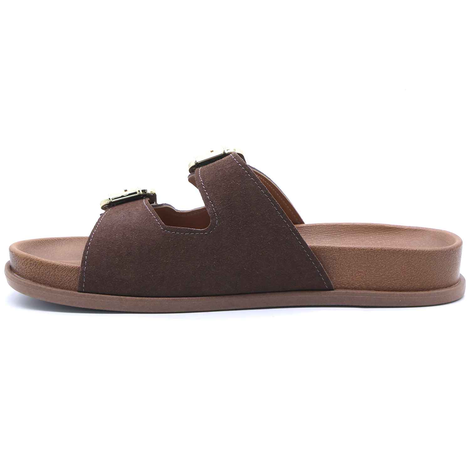 BR Brown Suede Slides