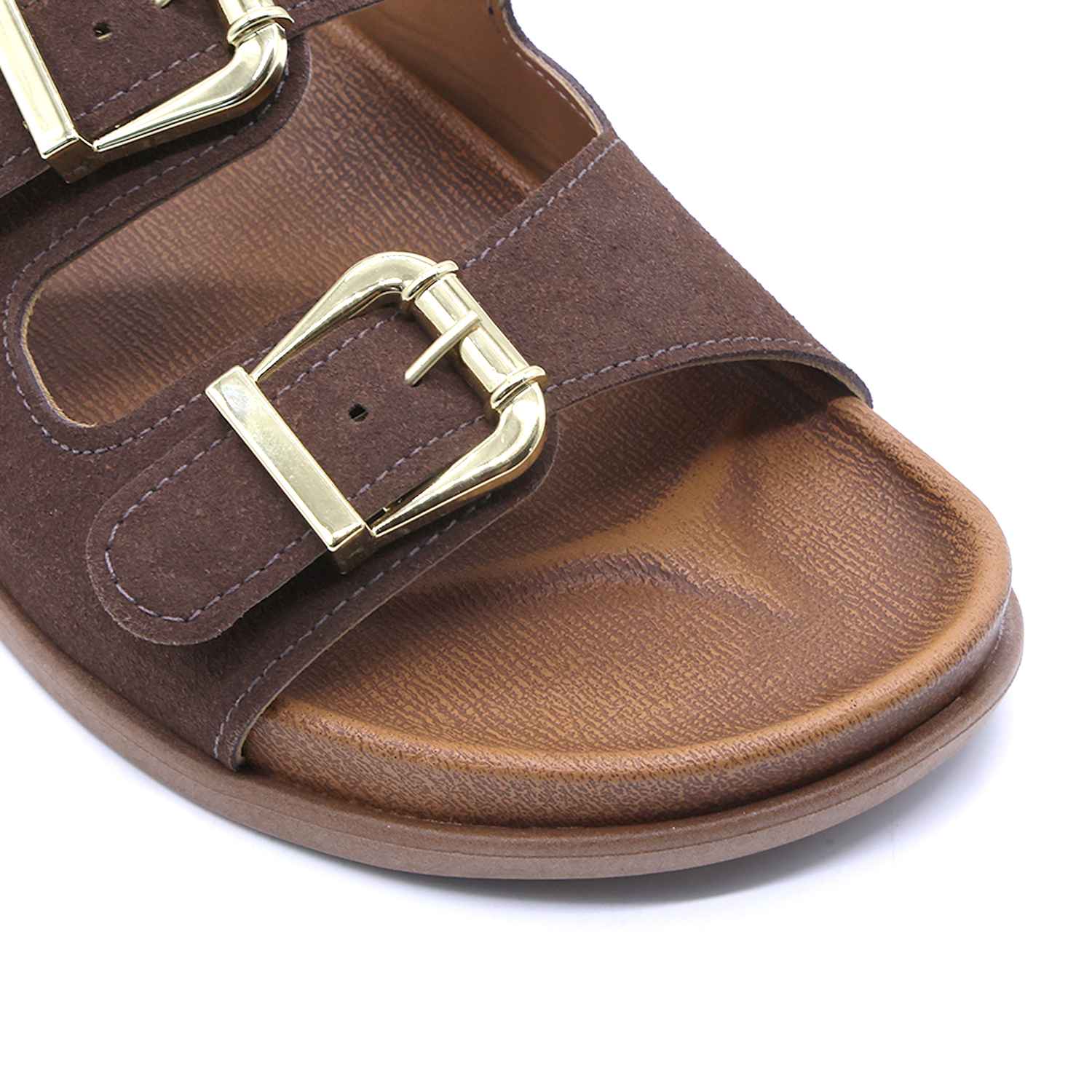 BR Brown Suede Slides