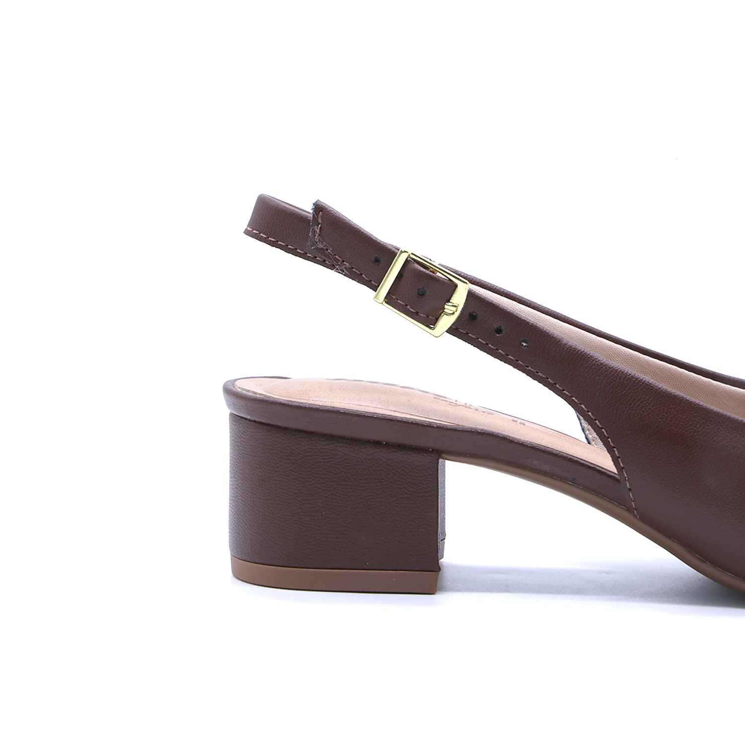 Br Low Brown Block-Heel Slingbacks