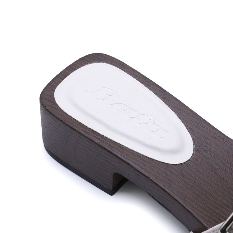 White Snakeprint Buckled Wood Slides