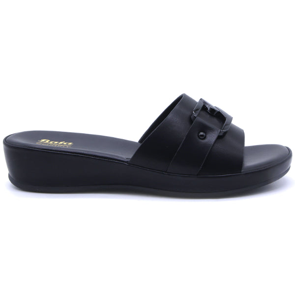 Comfit All Black Buckle Slipper