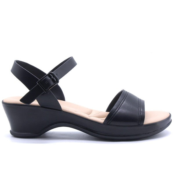 Comfit Black Wedge Sandal