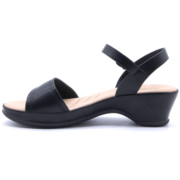 Comfit Black Wedge Sandal
