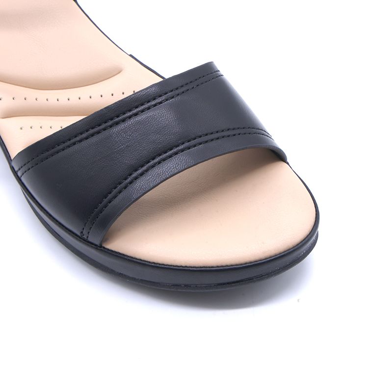 Comfit Black Wedge Sandal