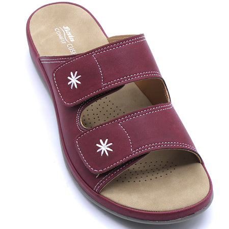 Comfit Burgundy Velcro Slides