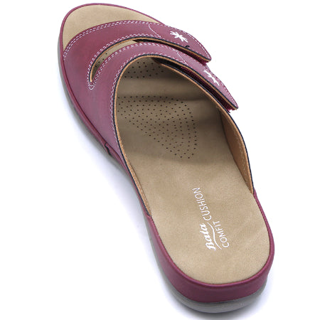 Comfit Burgundy Velcro Slides