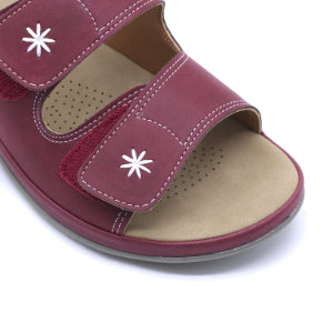 Comfit Burgundy Velcro Slides