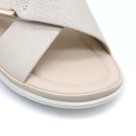 Comfit Gold Textured Buckled Slides