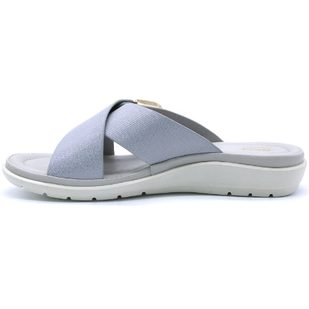 Comfit Blue Textured Buckled Slides