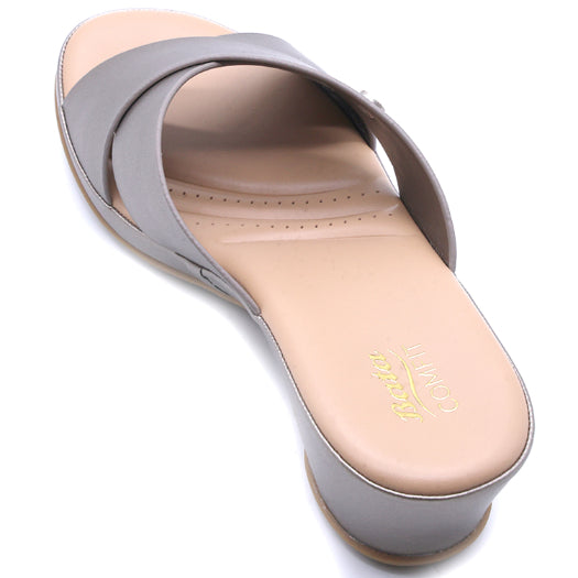 Comfit Pewter Wedge Crossover Slides