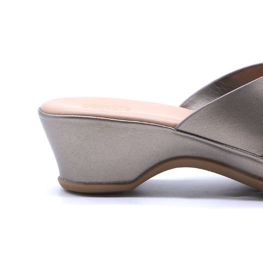 Comfit Pewter Wedge Crossover Slides