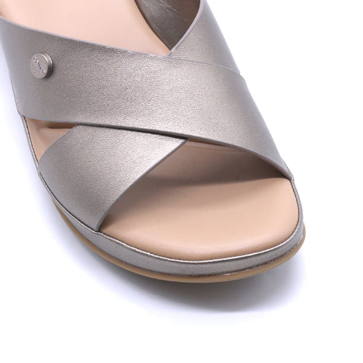 Comfit Pewter Wedge Crossover Slides