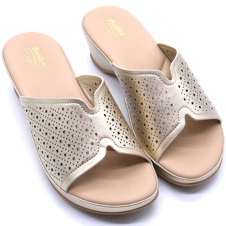 Comfit Gold Wedge Lasered Slides