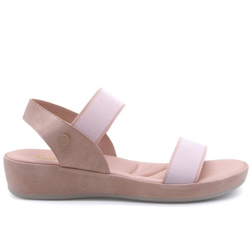 Comfit Pink Elastic Strap Sandals