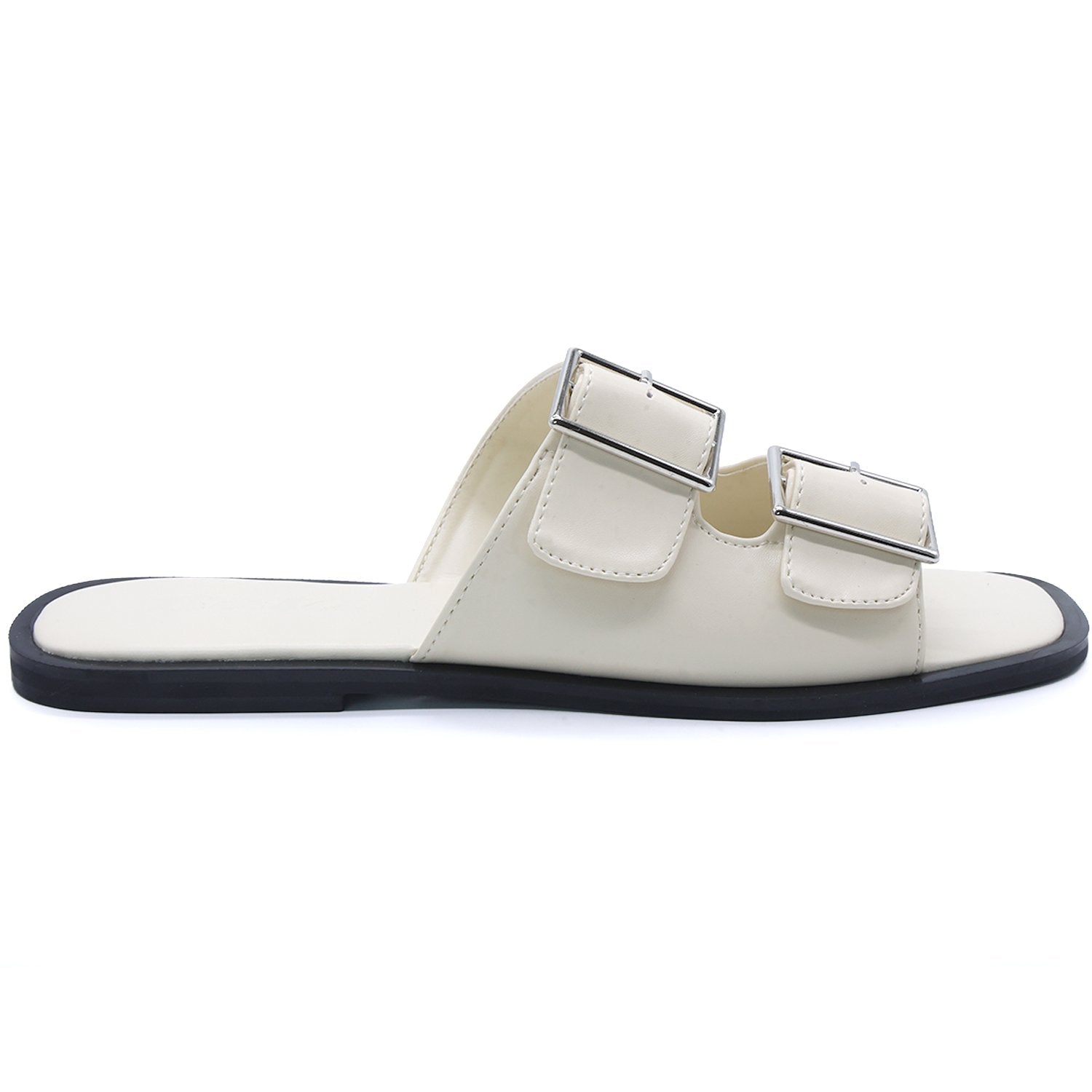 OFF-WHITE POLISHED BUCKLE SLIDES