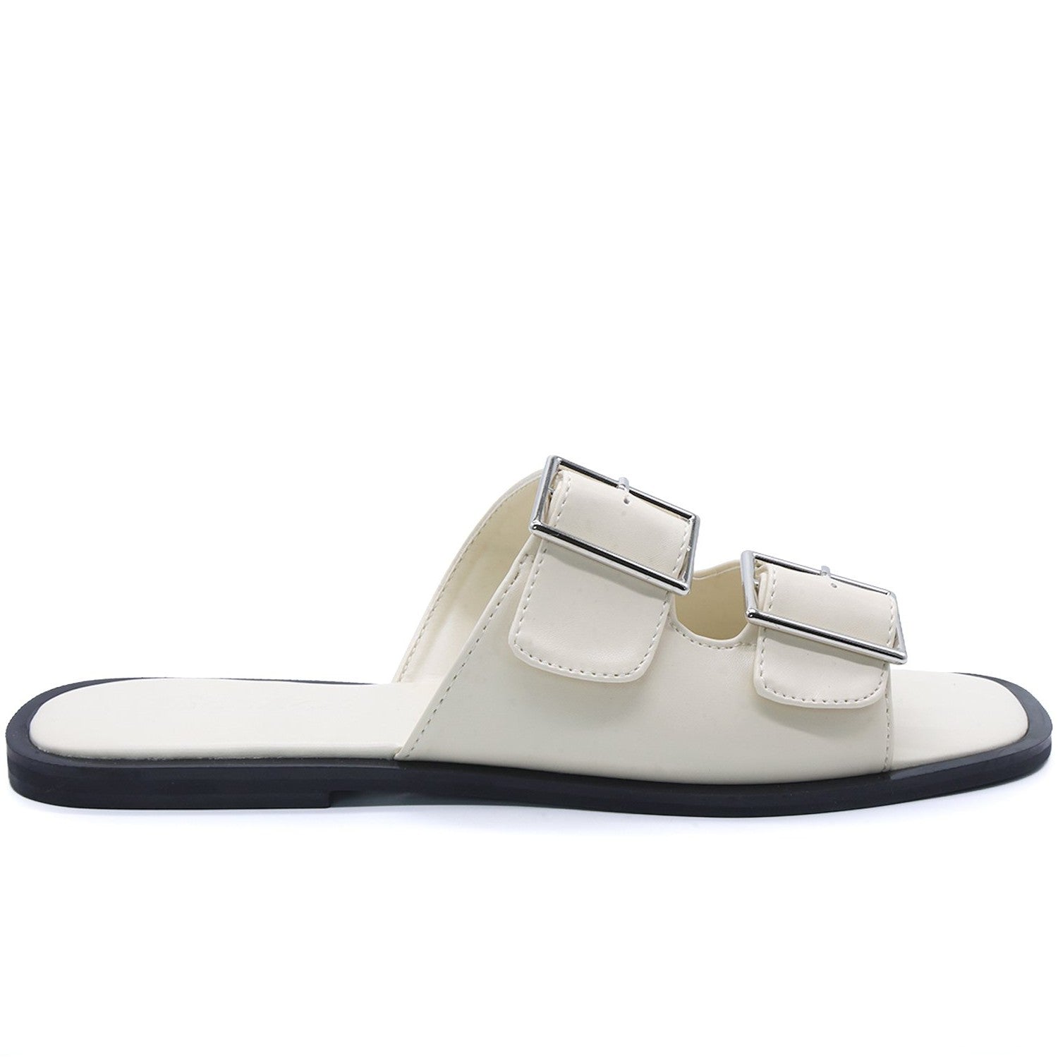 OFF-WHITE POLISHED BUCKLE SLIDES