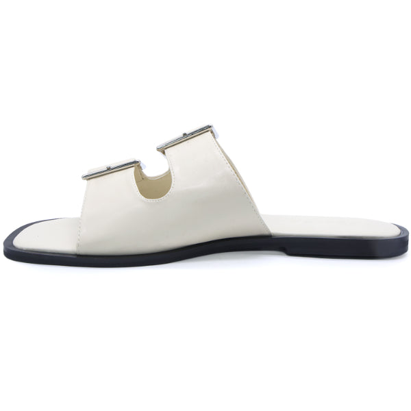 OFF-WHITE POLISHED BUCKLE SLIDES