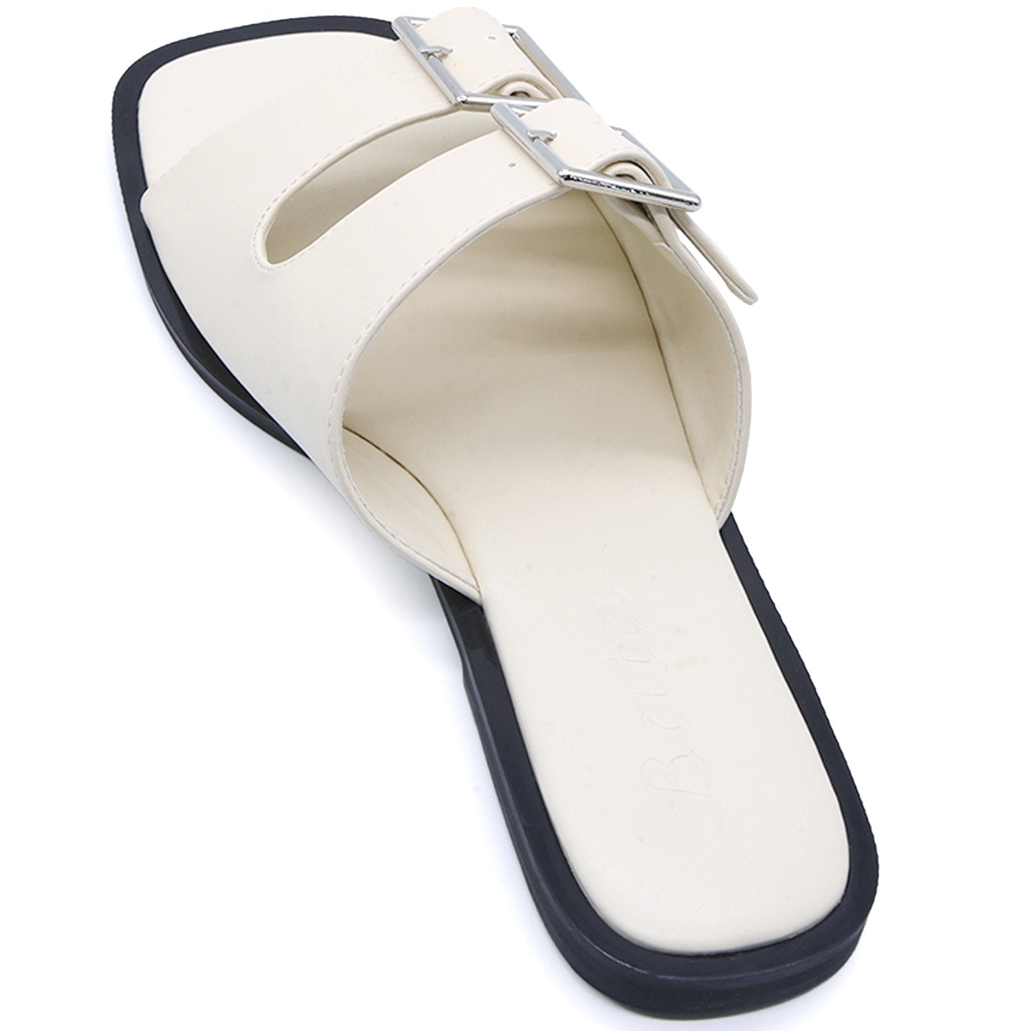OFF-WHITE POLISHED BUCKLE SLIDES