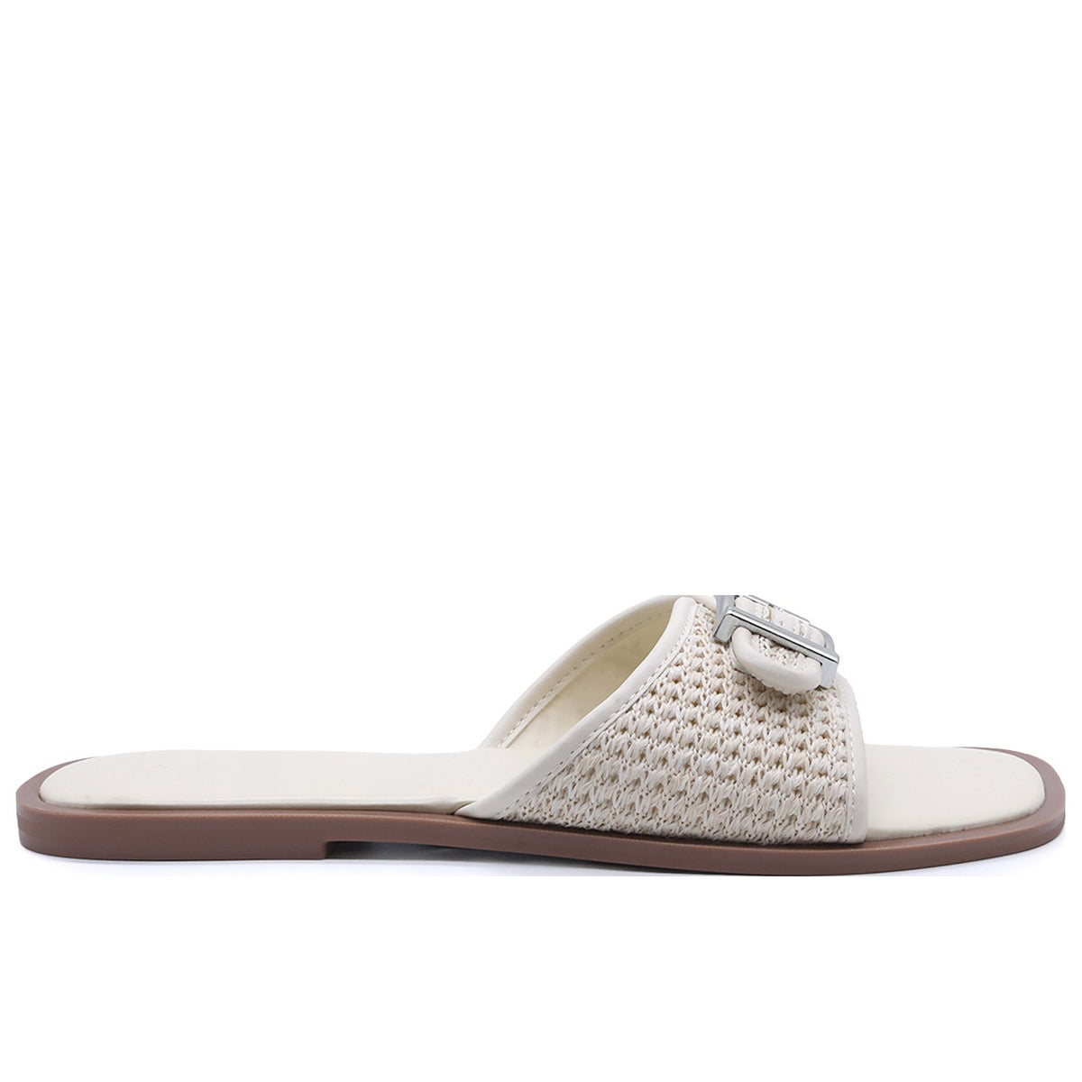 BEIGE WOVEN SLIDE