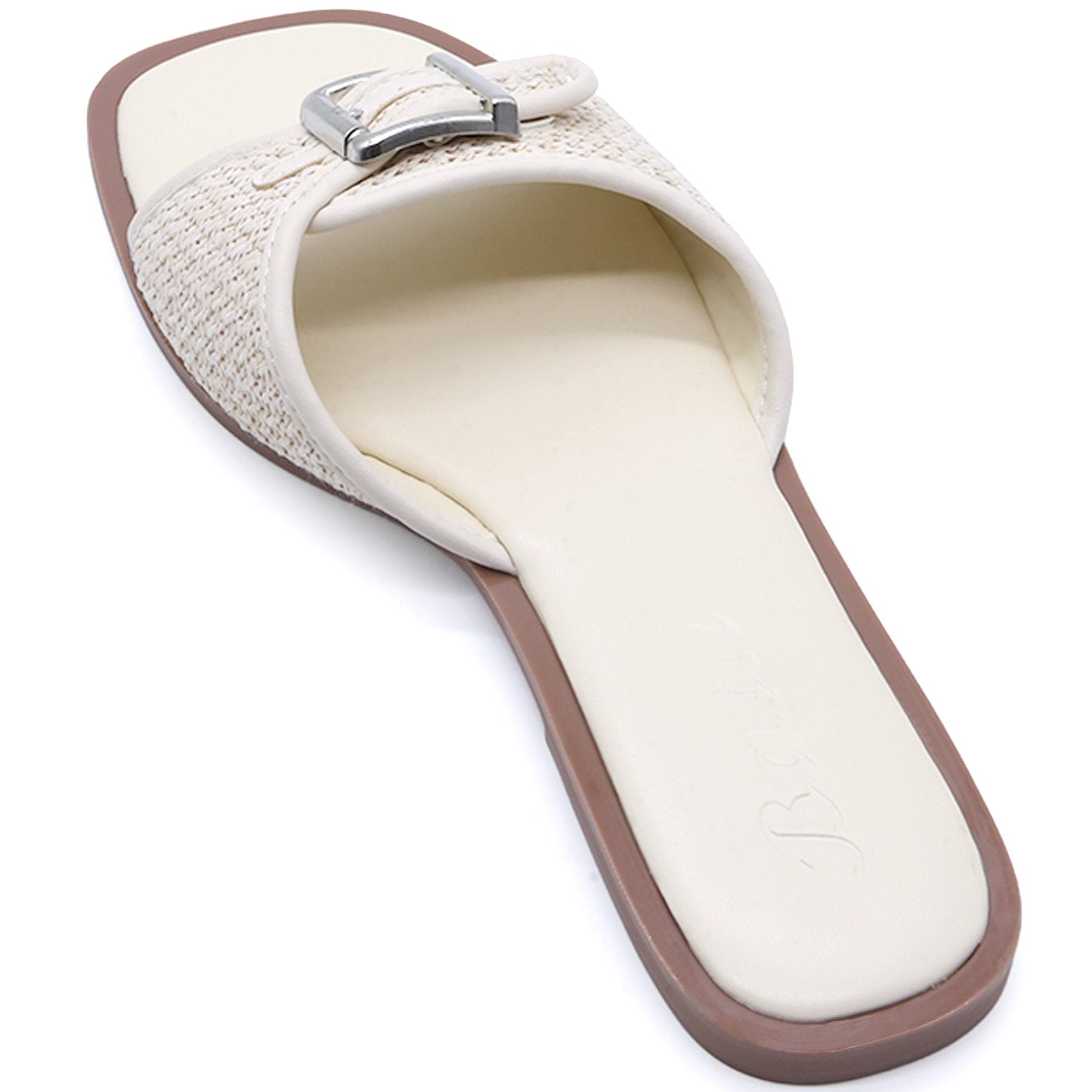 BEIGE WOVEN SLIDE