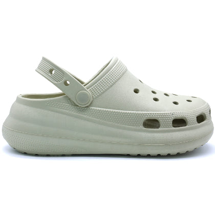 Thick Greige Foam Clogs