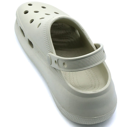 Thick Greige Foam Clogs