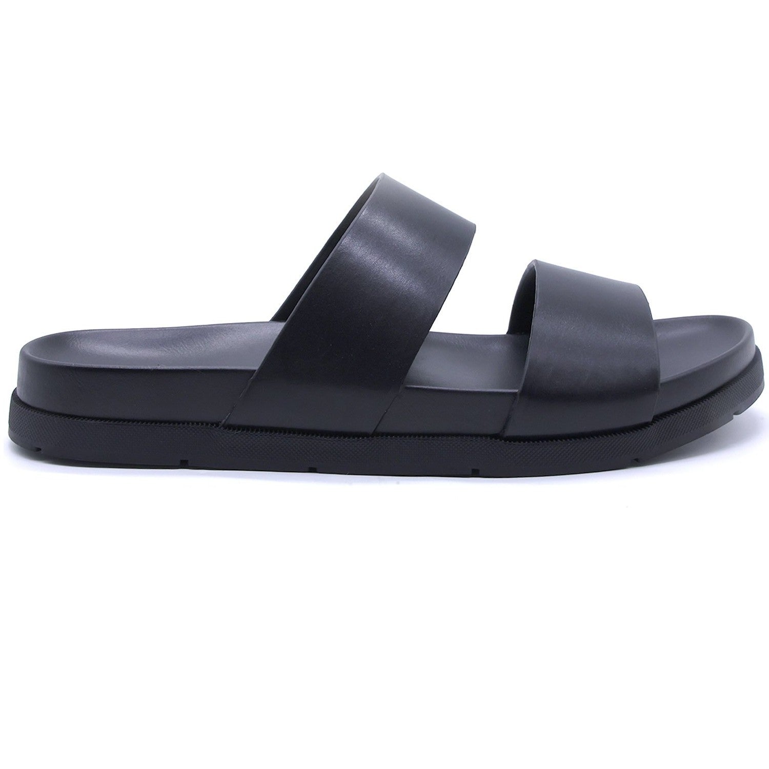 BLACK DOUBLE-STRAP SLIDES