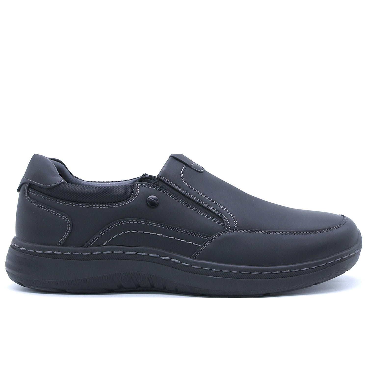 Comfit Black Stitched Slip-ons