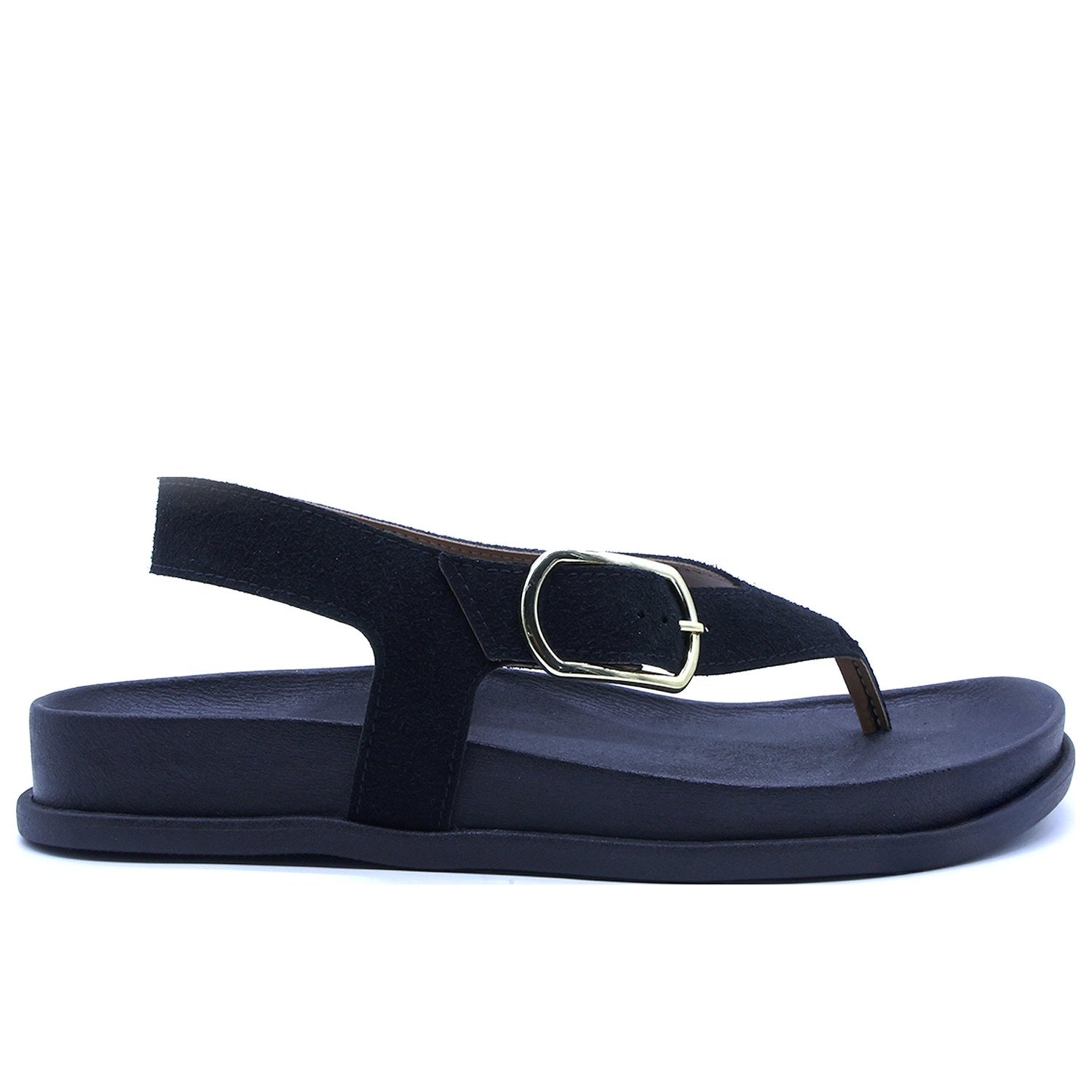 BR Black Suede Thong Sandals
