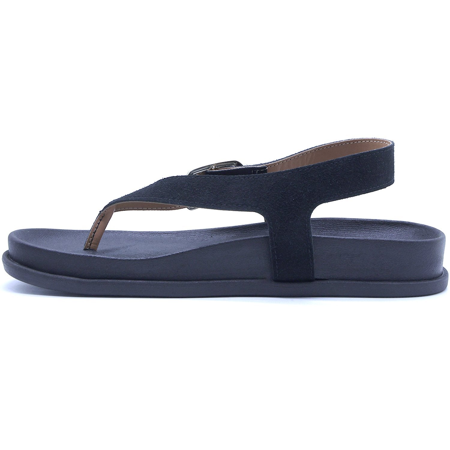 BR Black Suede Thong Sandals