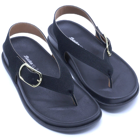BR Black Suede Thong Sandals