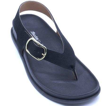 BR Black Suede Thong Sandals