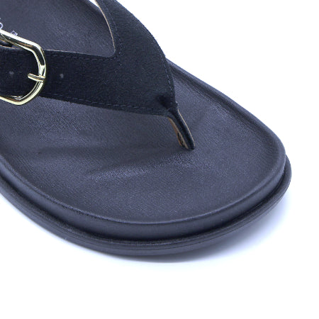 BR Black Suede Thong Sandals