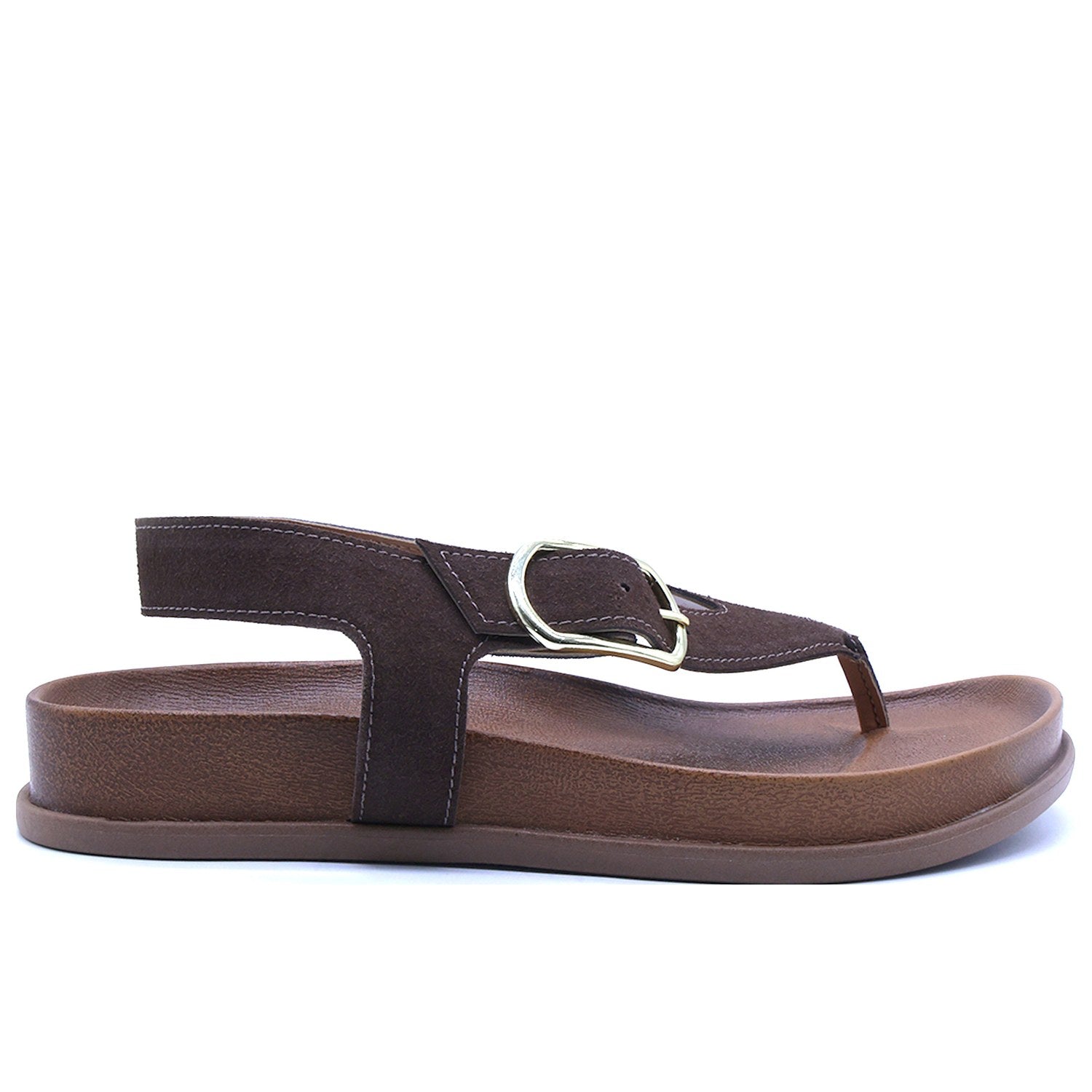 BR Brown Suede Thong Sandals