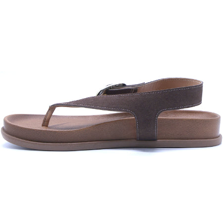 BR Brown Suede Thong Sandals