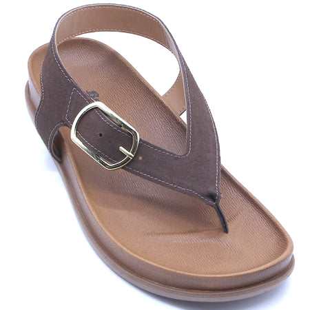 BR Brown Suede Thong Sandals