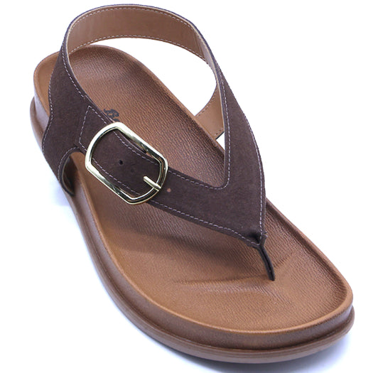 BR Brown Suede Thong Sandals