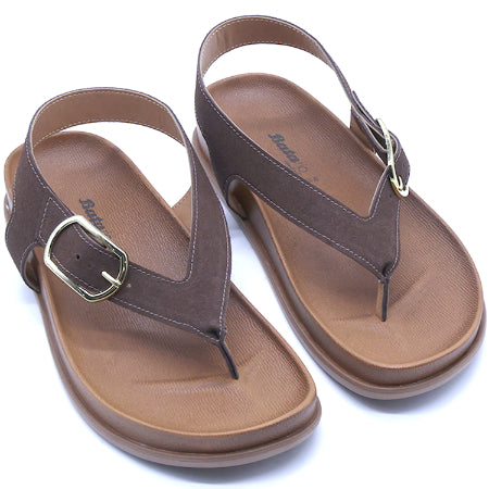 BR Brown Suede Thong Sandals