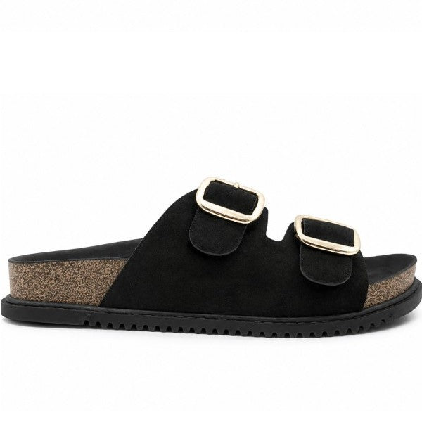 BR Black Nubuck Slides