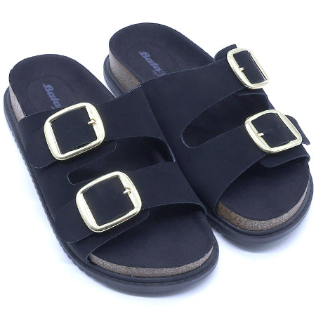 BR Black Nubuck Slides