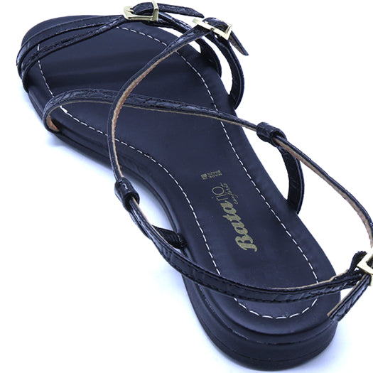 BR Strappy Printed Black Sandals