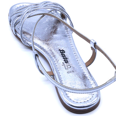 BR Silver Weave Flat Sandal