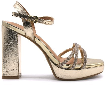 BR Gold Platform Sparkle Sandals